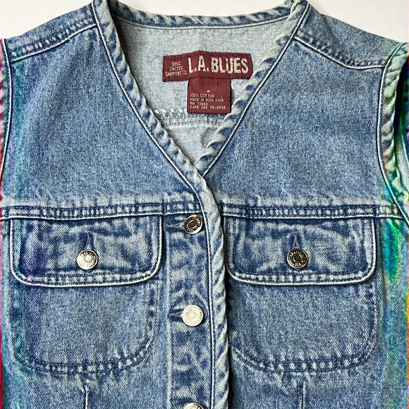 Vintage Liz Wear, Liz Claiborne Blue Denim Vest Sz Sm - Picture 3 of 9